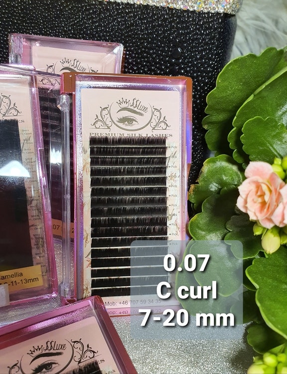 SS Luxe Fransar C böj 0.07. Premium silk lashes C curl 0.07 7-20mm