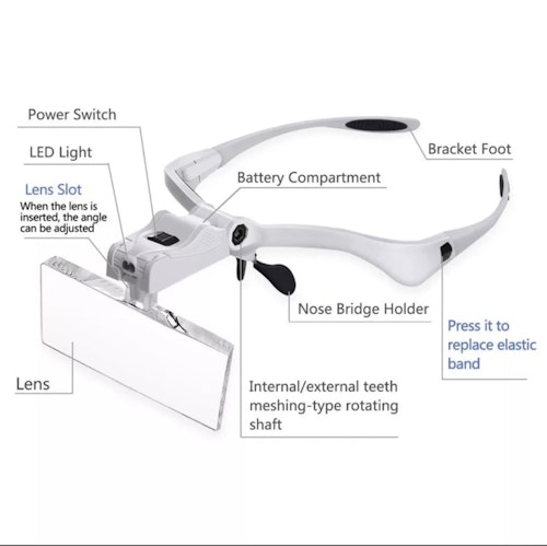 Förstorings Glasögon Headband Magnifying Glass
