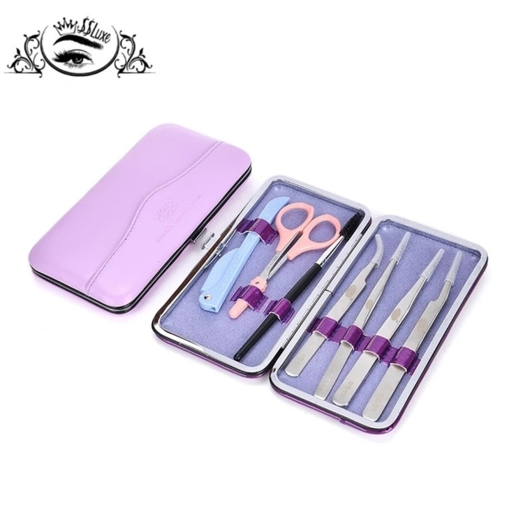 Pincettfodlar Case Tweezers Eyelash Extension storage case 7 pcs