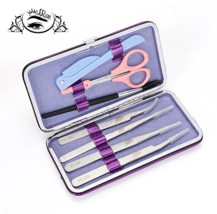 Pincettfodlar Case Tweezers Eyelash Extension storage case 7 pcs