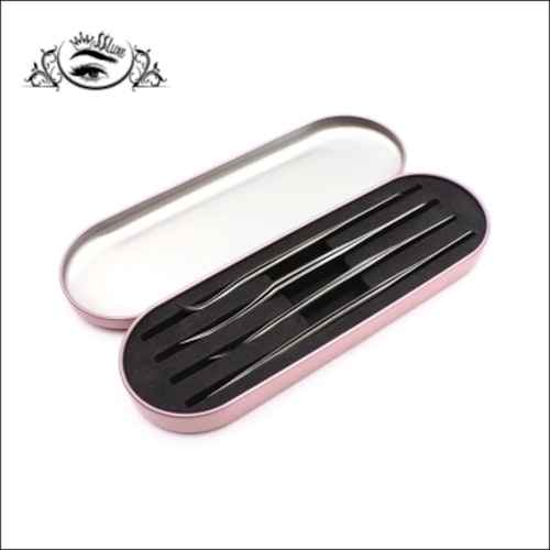 Pincettfodlar Case Tweezers 4 slots exquisite tinplate