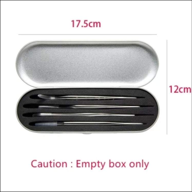 Pincettfodlar Case Tweezers 4 slots exquisite tinplate