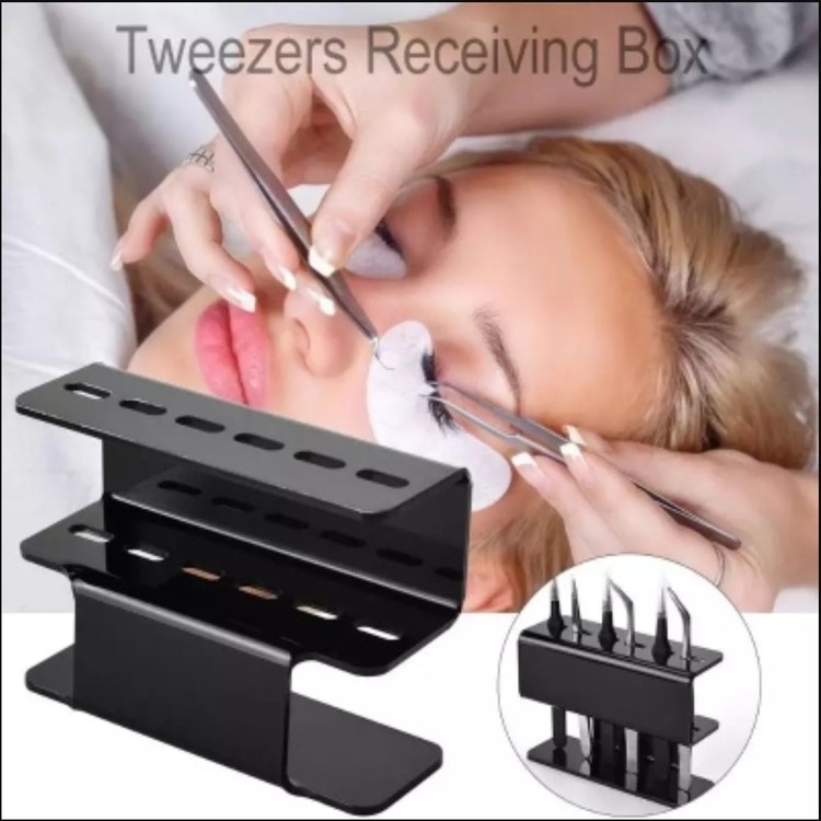 6 Holes Eyelash Tweezers Storage Rack