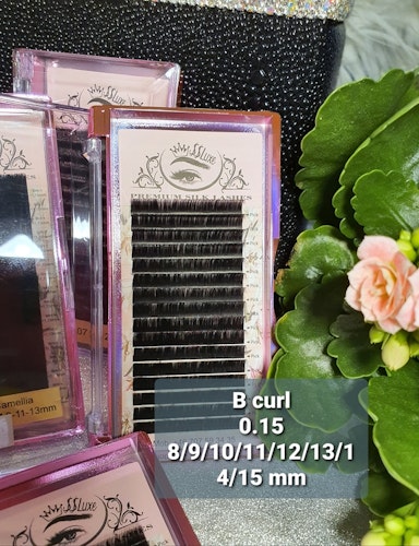 B böj SS Luxe fransar 0.15 Premium silk lashes B curl 0.15 8-15 mm