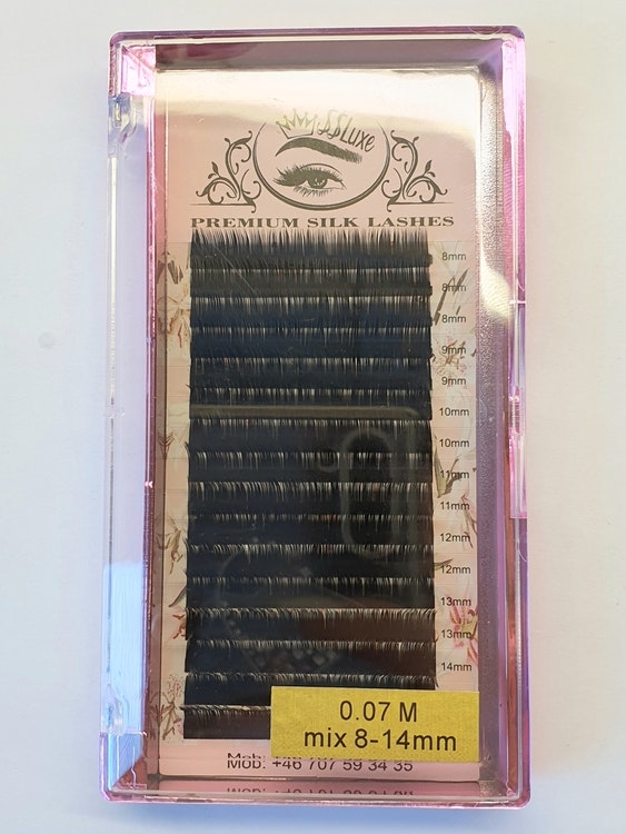 Premium silk lashes 0.07 M curl mix 8-14 mm