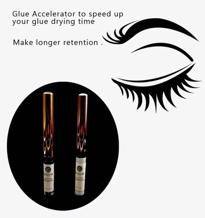 Lash glue accelerator