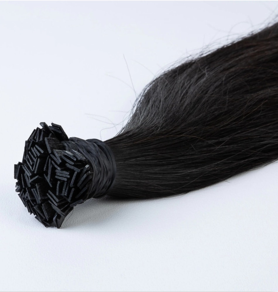 Keratin /Nail hair extensions  Flat-Tip #1N (Pure Midnight Black)