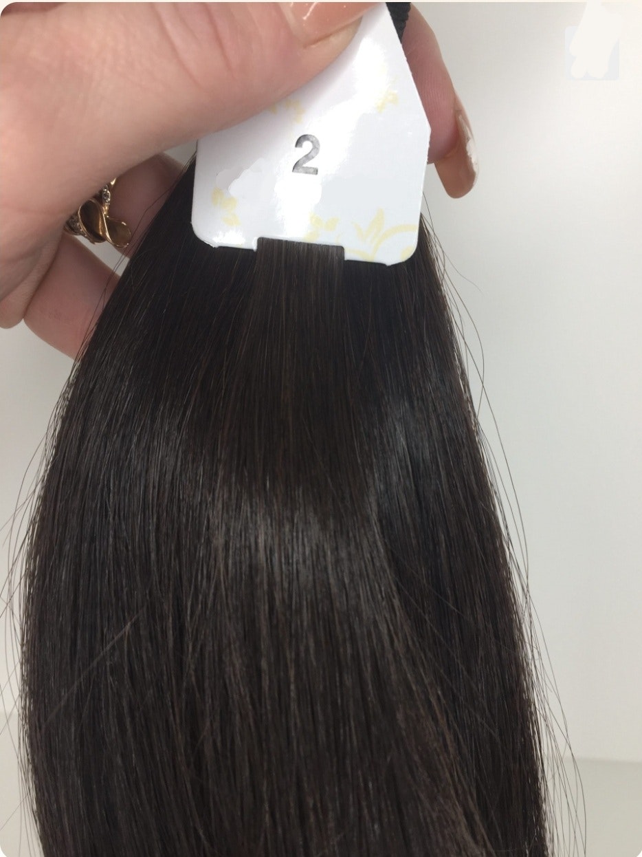 Keratin /Nail hair extensions  Flat-Tip # 2B ( Dark Espresso Brown)