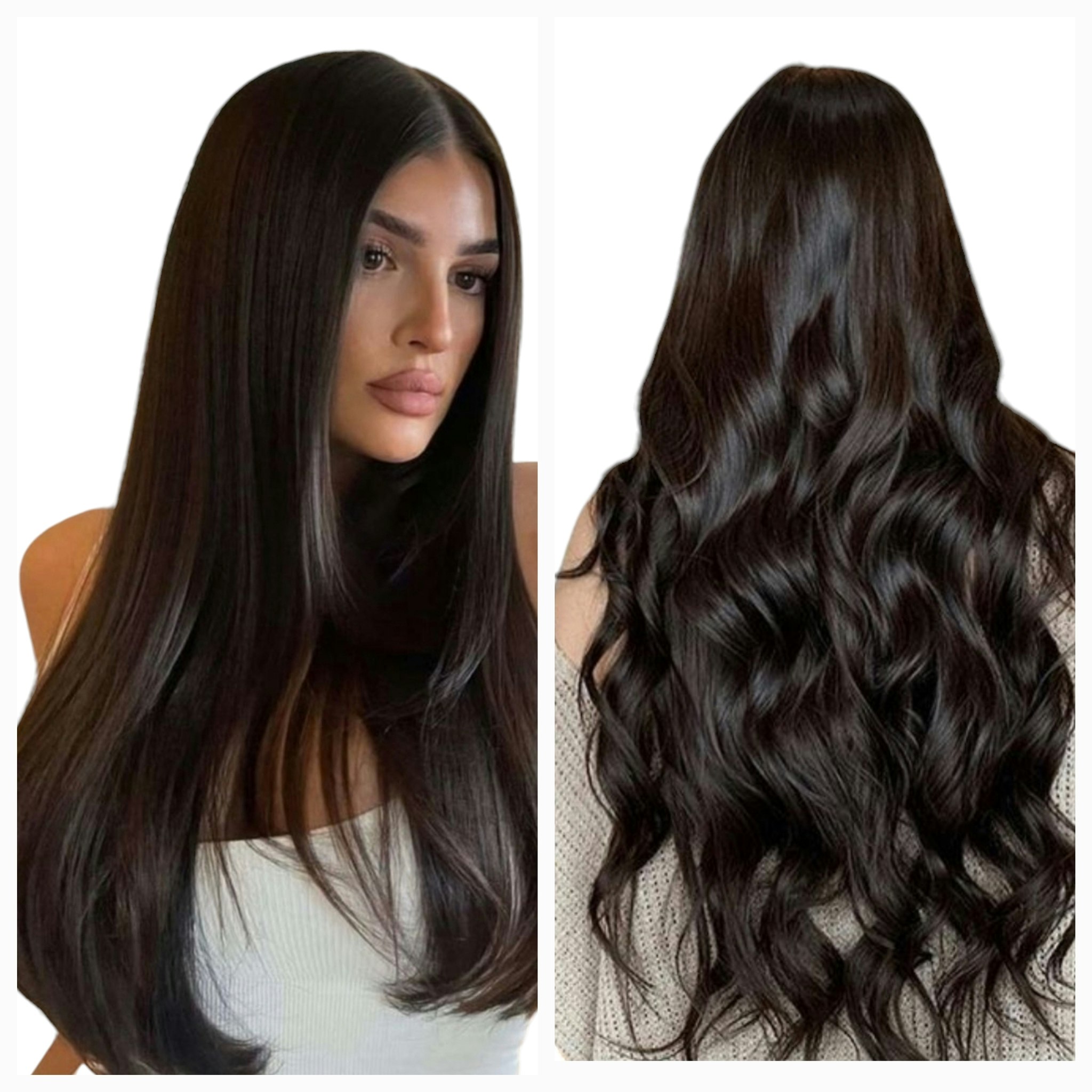 Keratin /Nail hair extensions  Flat-Tip # 2B ( Dark Espresso Brown)