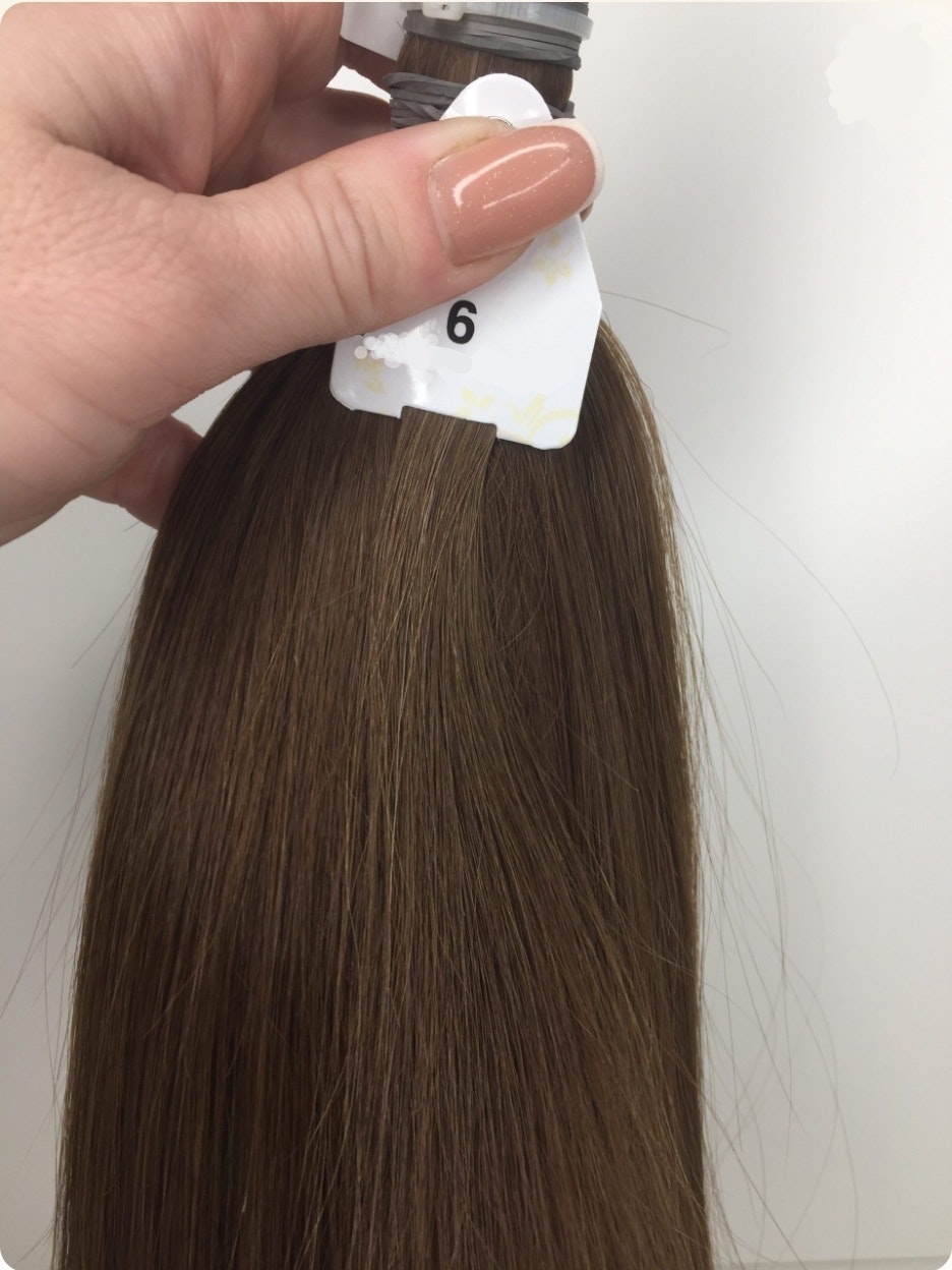 Keratin /Nail hair extensions  Flat-Tip # 6B (Lovely Brown)