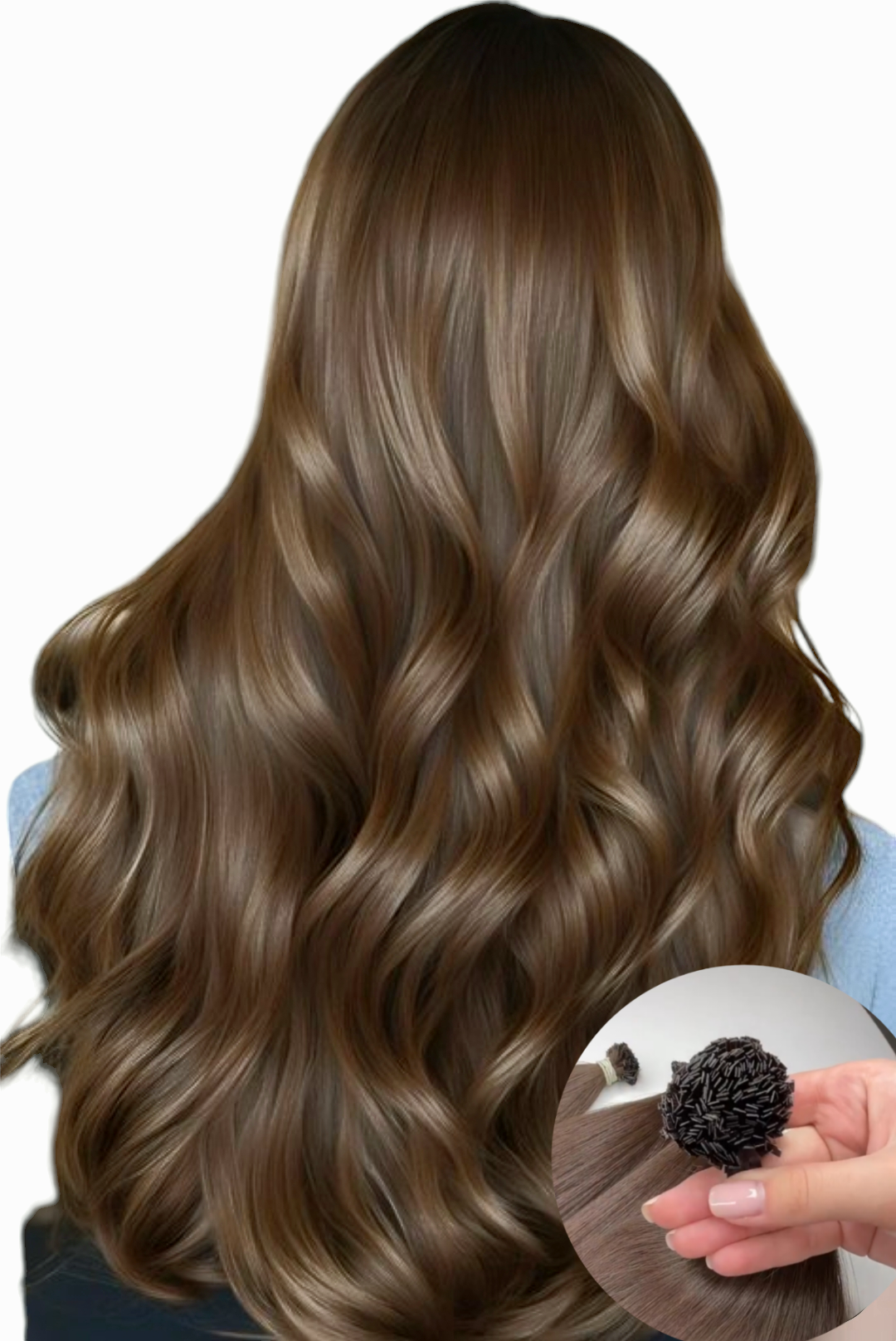 Keratin /Nail hair extensions  Flat-Tip # 6B (Lovely Brown)