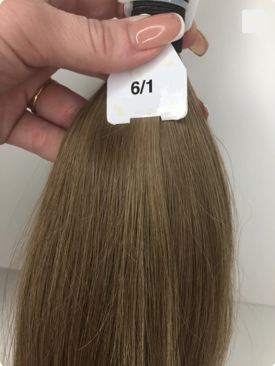 Keratin /Nail hair extensions  Flat-Tip # 6/1 ( Cold Lovely brown)