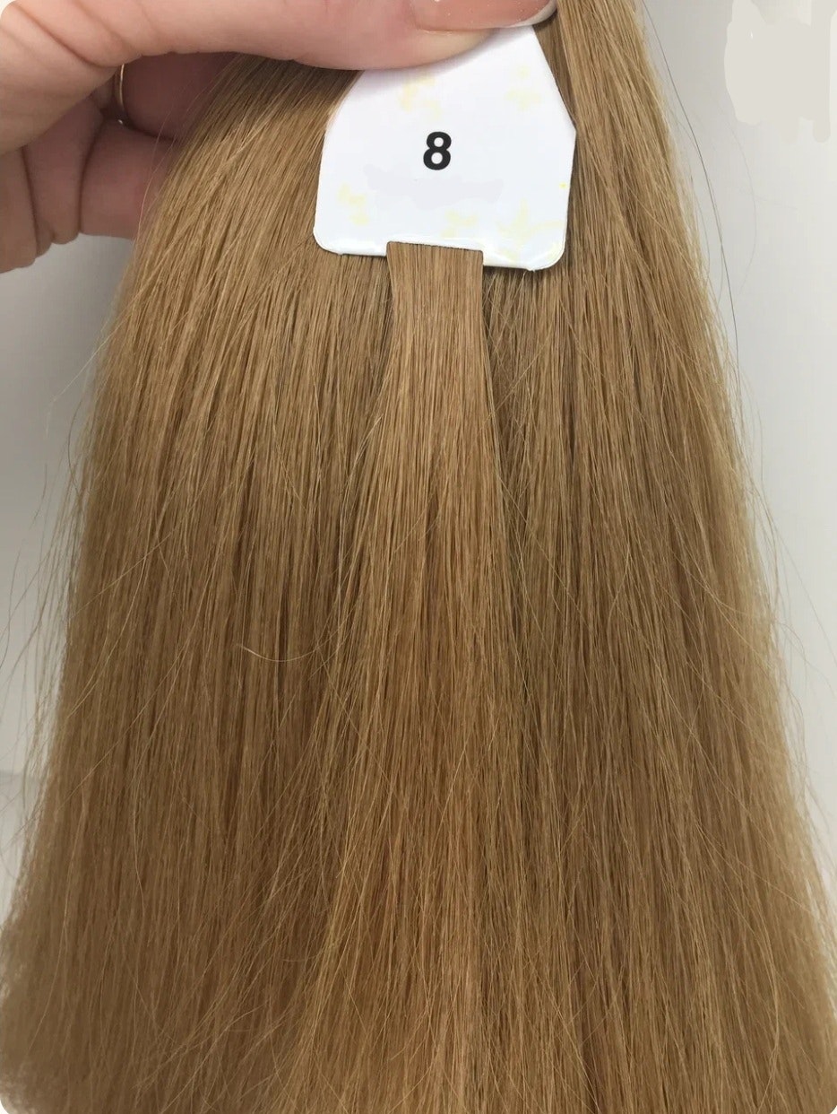 Keratin /Nail hair extensions  Flat-Tip # 8B ( Light Brown)