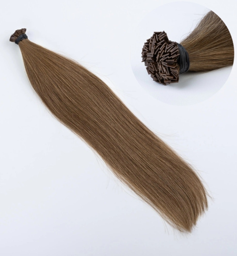 Keratin /Nail hair extensions  Flat-Tip # 8B ( Light Brown)