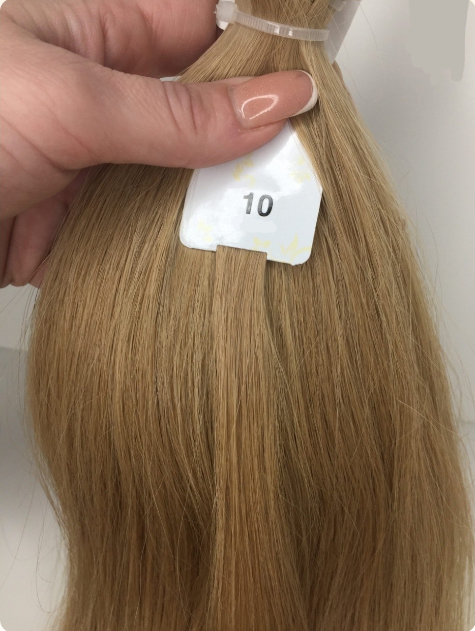 Keratin /Nail hair extensions  Flat-Tip # 10 ( Honey Brown)