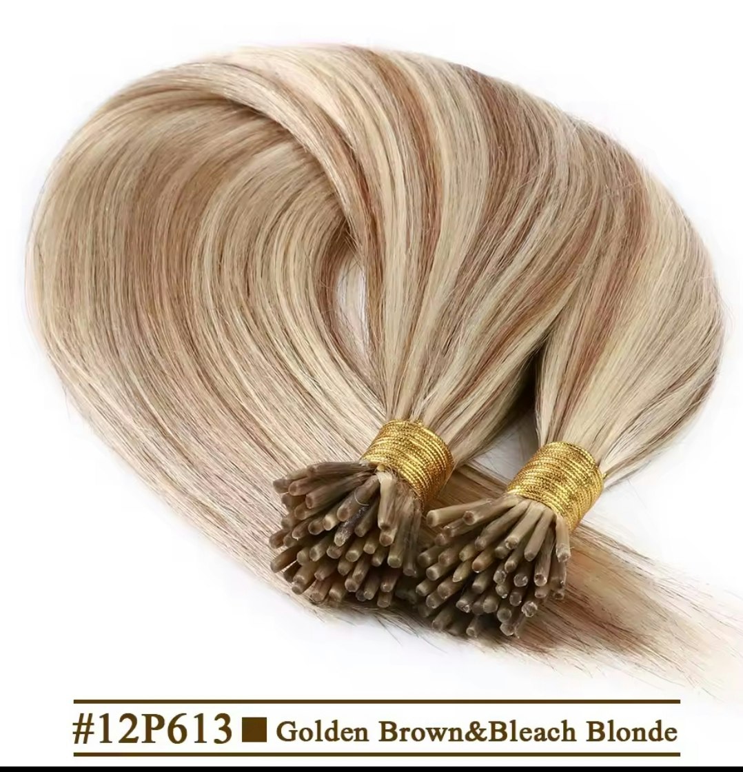 Microring extensions - #12P613 Golden Brown & Bleach Blonde