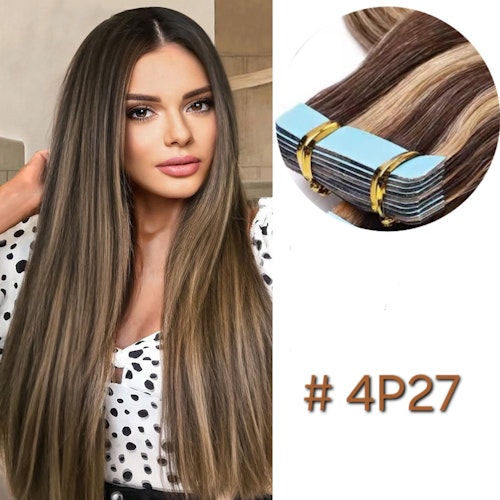 Tape Extensions  #4P27 Medium Brown & Dark Blonde
