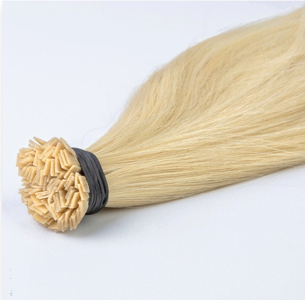 Keratin /Nail hair extensions  Flat-Tip # 22 Bleach Blonde