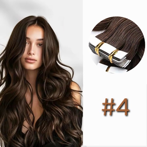 Tape Extensions - #4 Chocolate Brown