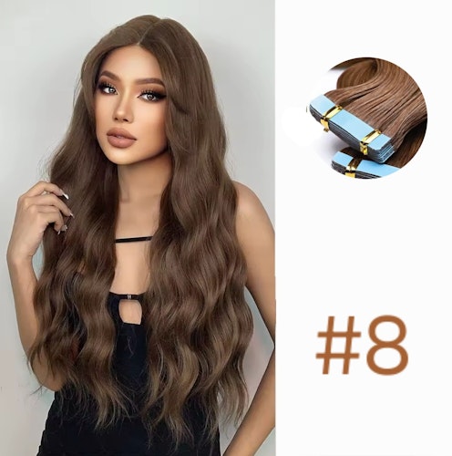Tape Extensions - #8 Brown