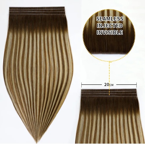 Long Seamless Invisible Tape In Hair Extension - #P6/613/T4