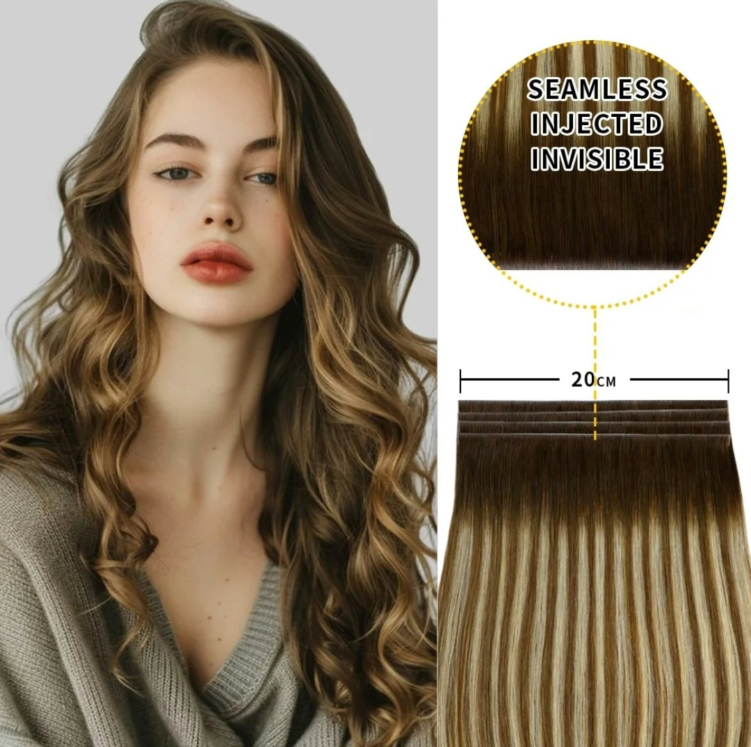 Long Seamless Invisible Tape In Hair Extension - #P6/613/T4