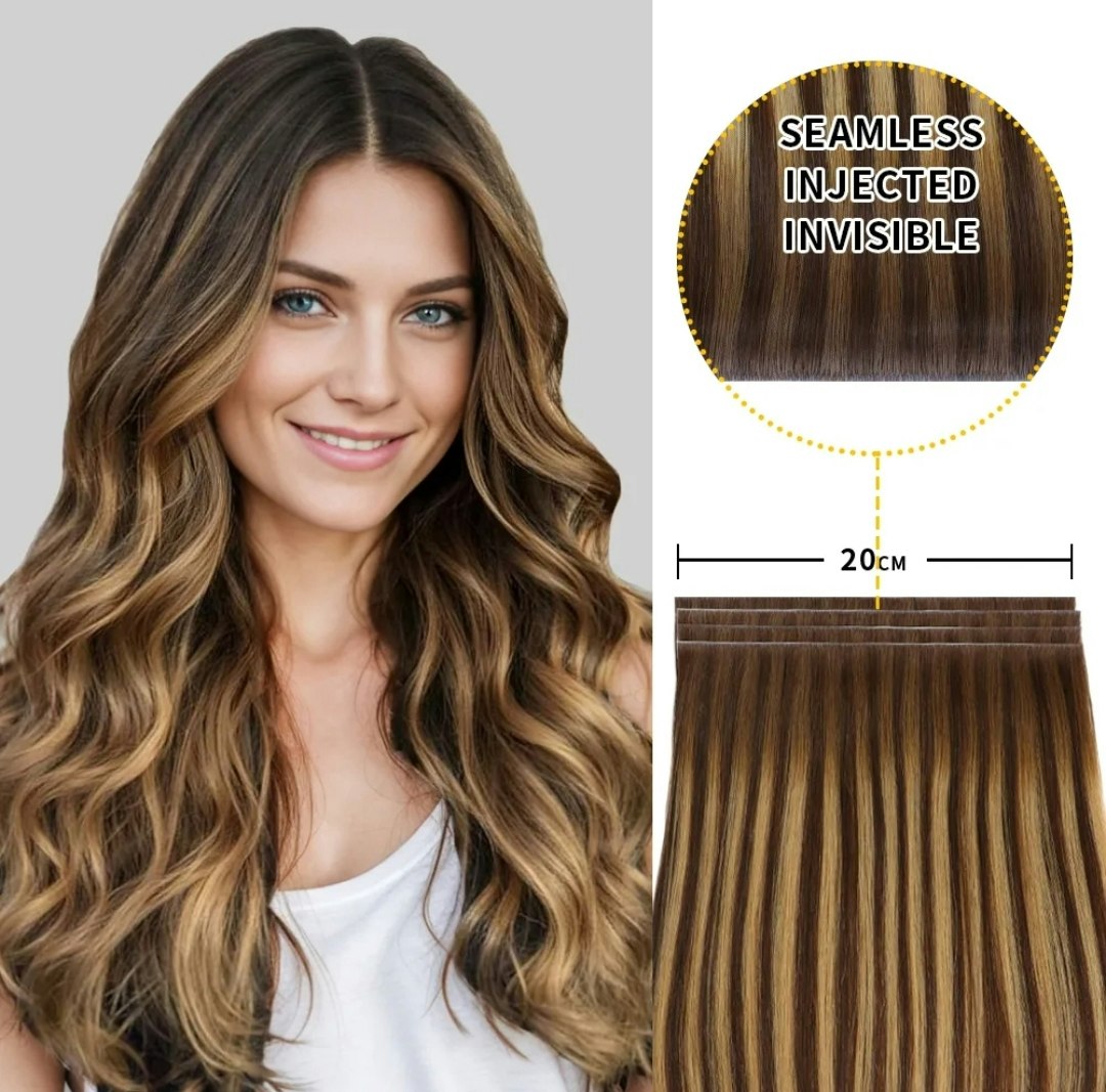 Long Seamless Invisible Tape In Hair Extension - #P4/27/T4