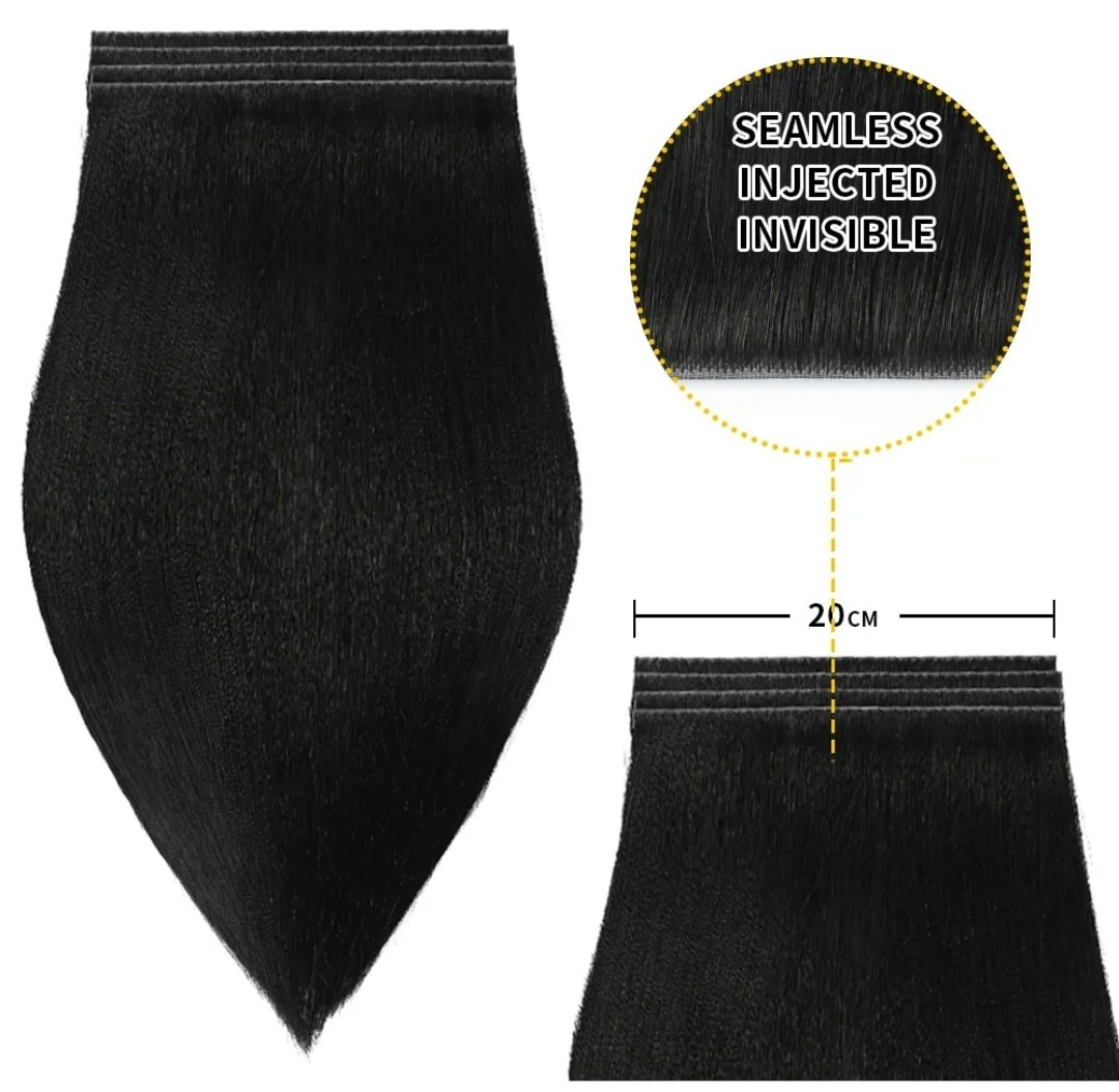 Long Seamless Invisible Tape In Hair Extension  - #1 Jet Black