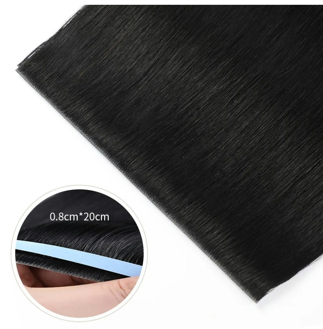 Long Seamless Invisible Tape In Hair Extension  - #1 Jet Black