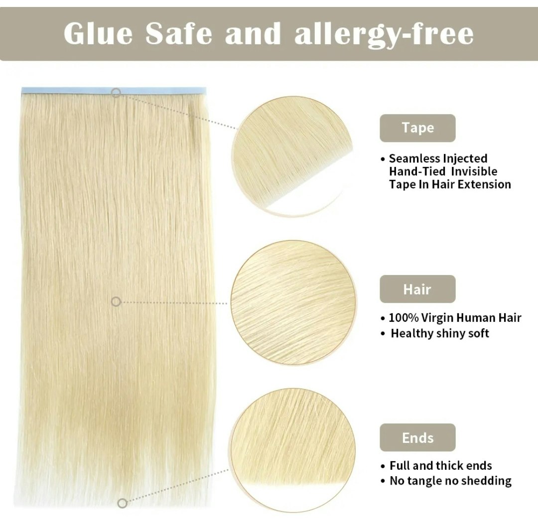 Seamless Invisible Tape In Hair Extension - #60