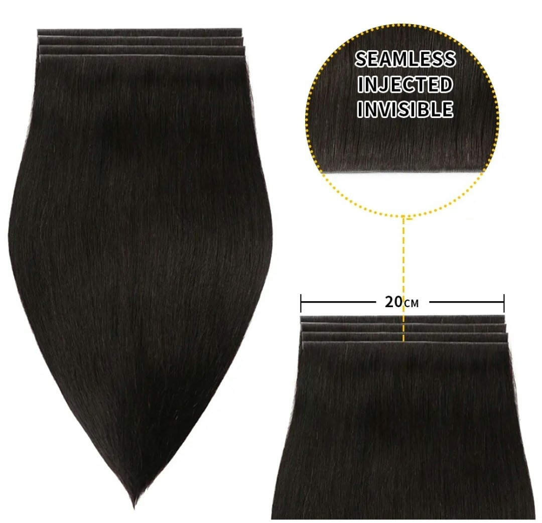 Long Seamless Invisible Tape In Hair Extension - #2B