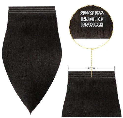 Long Seamless Invisible Tape In Hair Extension - #2B