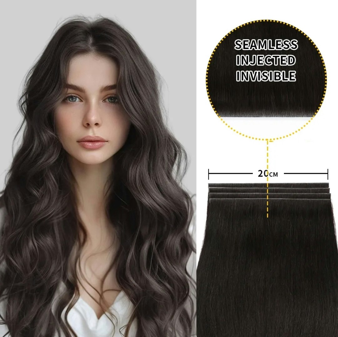 Long Seamless Invisible Tape In Hair Extension - #2B