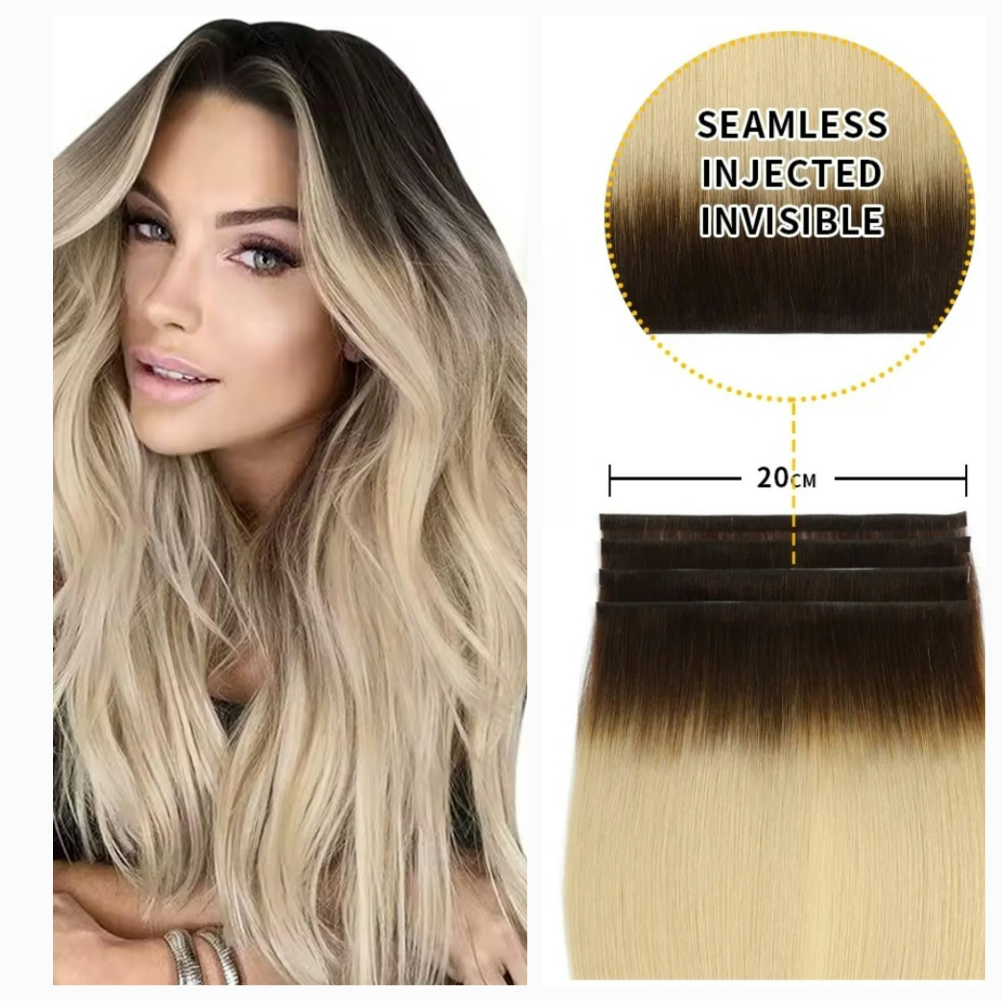 Long Seamless Invisible Tape In Hair Extension - #T2/60
