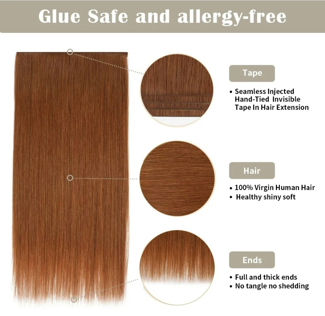 Long Seamless Invisible Tape In Hair Extension - #33