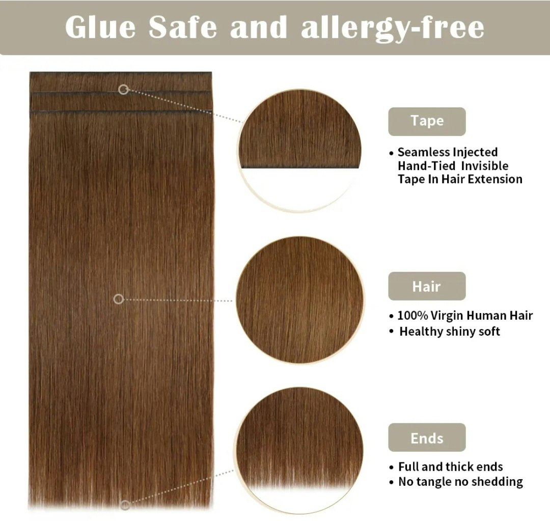 Long Seamless Invisible Tape In Hair Extension - #6