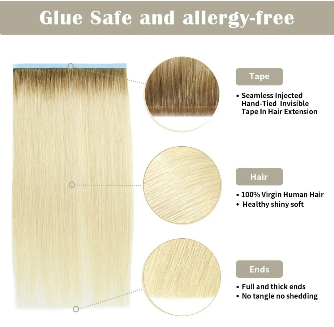 Long Seamless Invisible Tape In Hair Extension - #T8/60