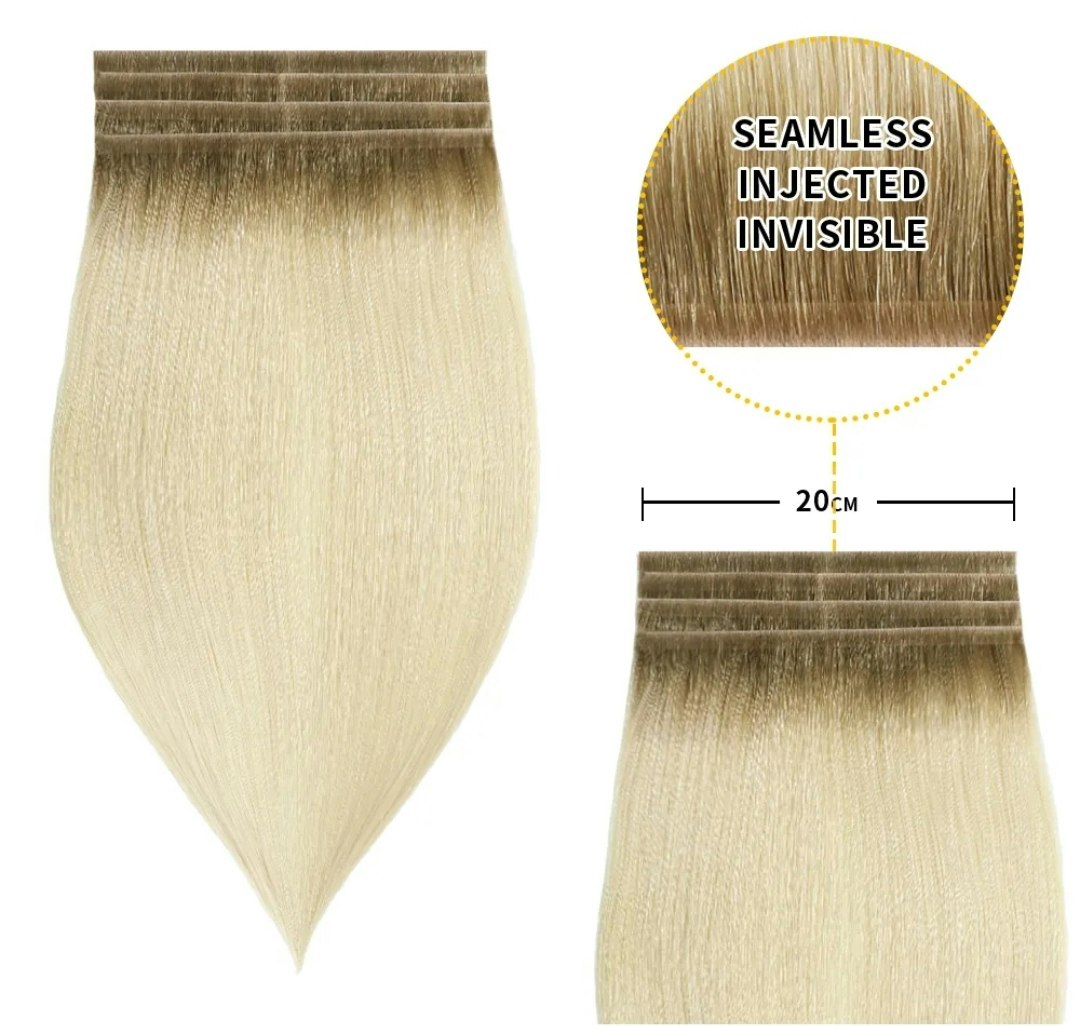 Long Seamless Invisible Tape In Hair Extension - #T8/60