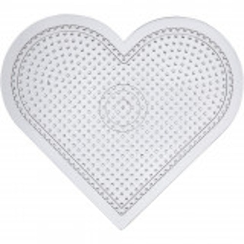 Pärlplatta, H: 15 cm, transparent, stort hjärta