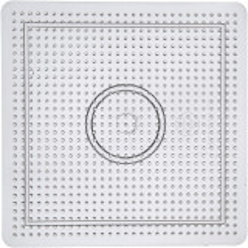 Pärlplatta, stl. 14,5x14,5 cm, transparent, stor kvadrat