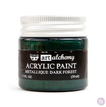 Prima Finnabair Art Alchemy Acrylic Paint 50ml - Metallique Dark Forest