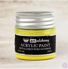 Prima Finnabair Art Alchemy Acrylic Paint 50ml - Metallique Pure Sunshine