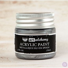Prima Finnabair Art Alchemy Acrylic Paint 50ml - Metallique Silver Spoon