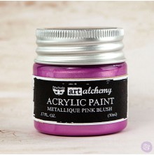 Prima Finnabair Art Alchemy Acrylic Paint 50ml - Metallique Pink Blush