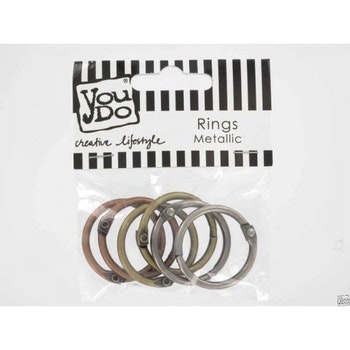 YouDo, Rings Metallic Antique mix 1/4 tum 25mm 6pcs