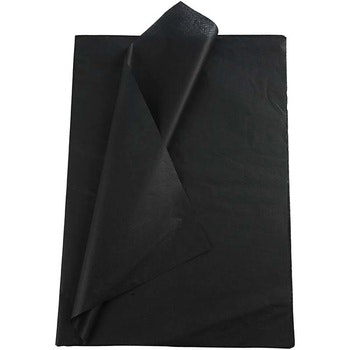 Silkespapper, 50x70, 25 ark, svart