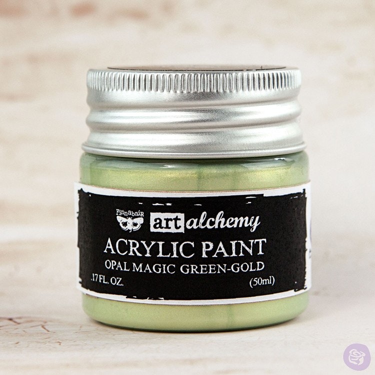 Finnabair Art Alchemy Acrylic Paint 50ml - Opal Magic - Green-Gold