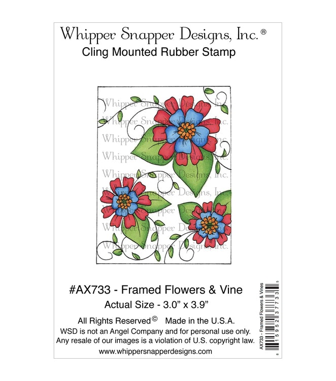 Whipper snapper rubber stamp - Framed Flowers & Wine