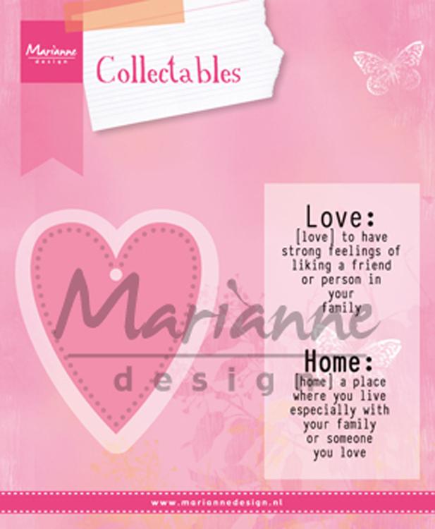 Marianne Design Die - collectables - Love dies med stämplar
