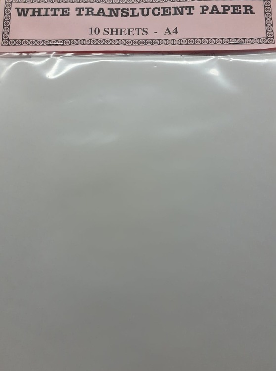 White Translucent paper, Vellum, A4 x 10 ark
